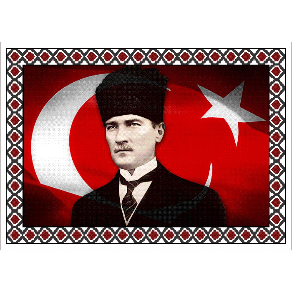 Atatürk Halı Portresi 50 x 70 cm. No:17 Atatürk Halı Portresi 50 x 70 cm. No:17