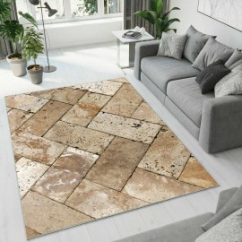 Dijital Baskı Dekoratif Kaymaz Taban Antibakteriyel Yıkanabilir Halı No:1015