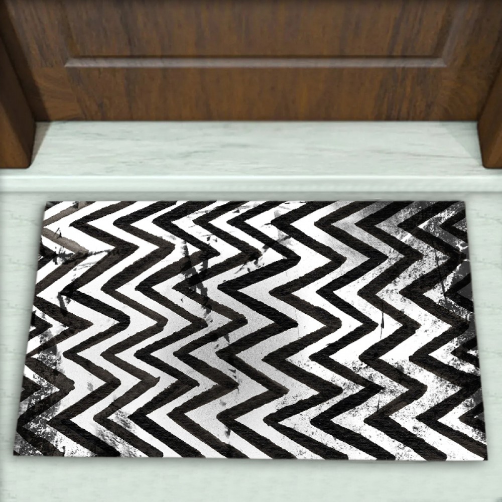 Zigzag Çizgili Desenli Dekoratif Kapı Önü Paspası No: 1013 Zigzag Çizgili Desenli Dekoratif Kapı Önü Paspası No: 1013