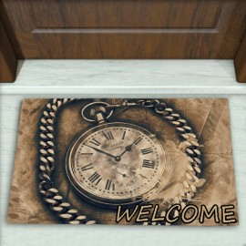 Saat Desenli Dekoratif Kapı Önü Paspası No: 1017