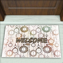 Saat Desenli Dekoratif Kapı Önü Paspası No: 1114