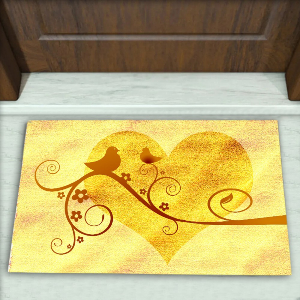 Kuş Desenli Dekoratif Kapı Önü Paspası No: 1239