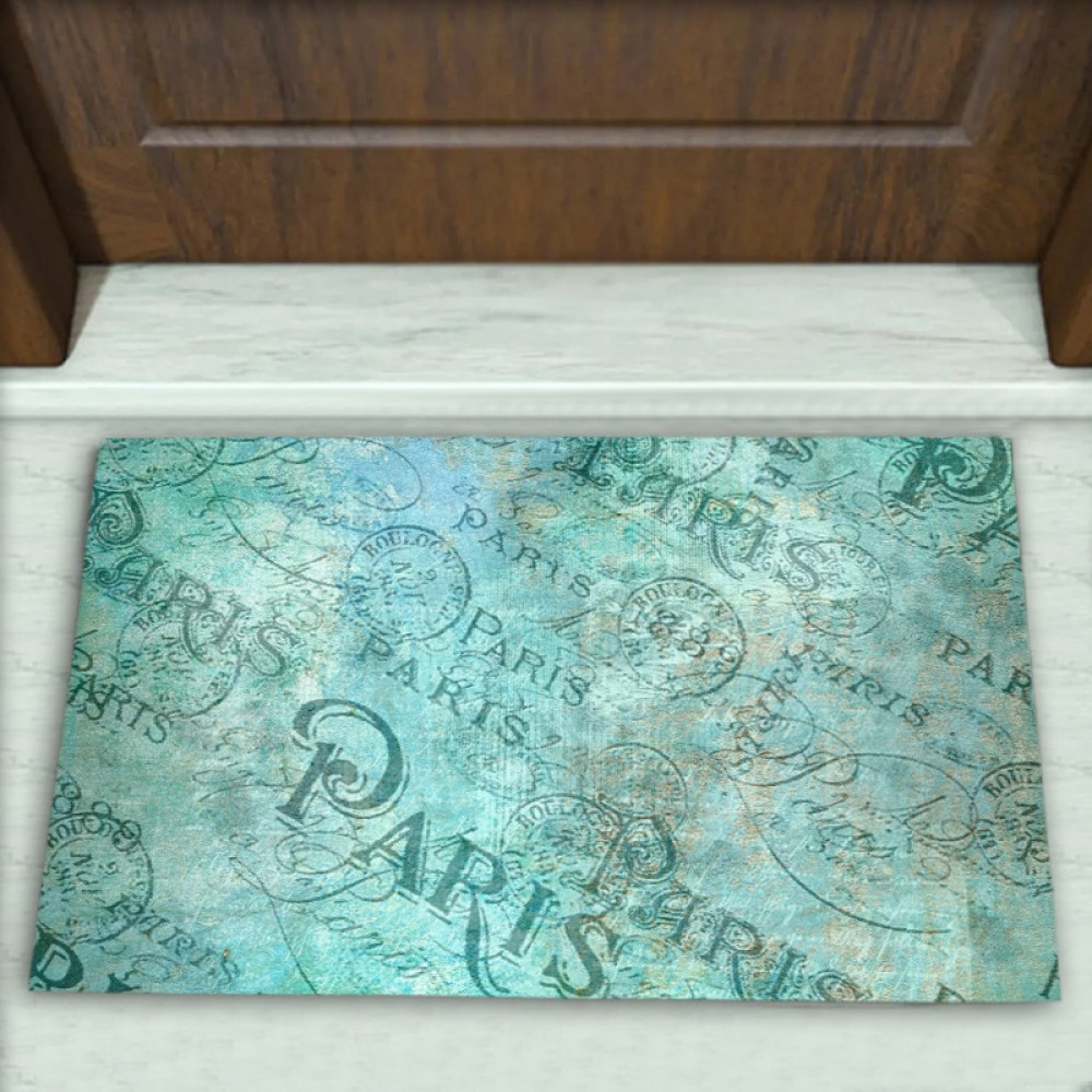Paris Desenli Dekoratif Kapı Önü Paspası No: 1417