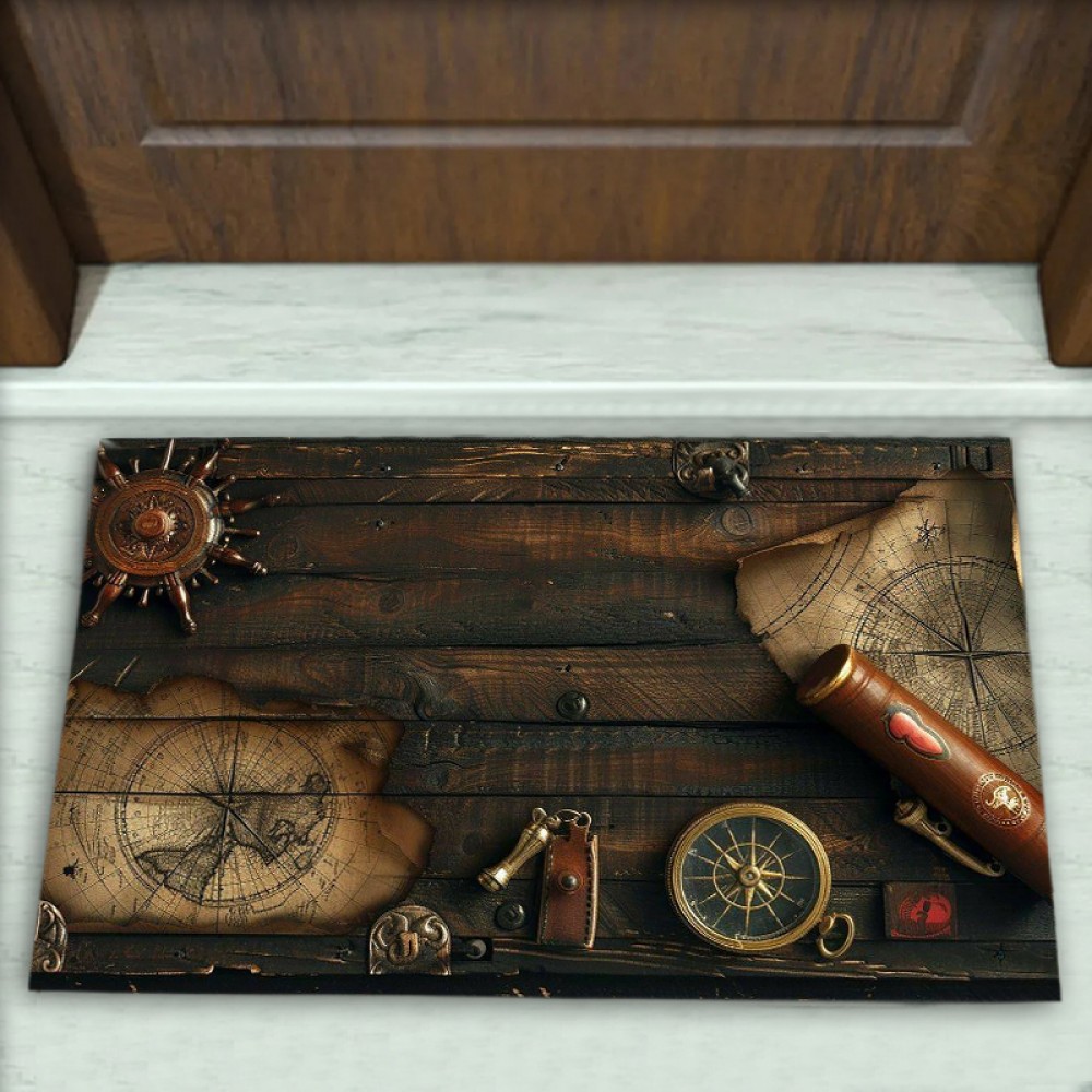 Korsan Desenli Dekoratif Kapı Önü Paspası No: 1796