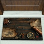 Korsan Desenli Dekoratif Kapı Önü Paspası No: 1796