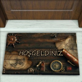 Korsan Desenli Dekoratif Kapı Önü Paspası No: 1796