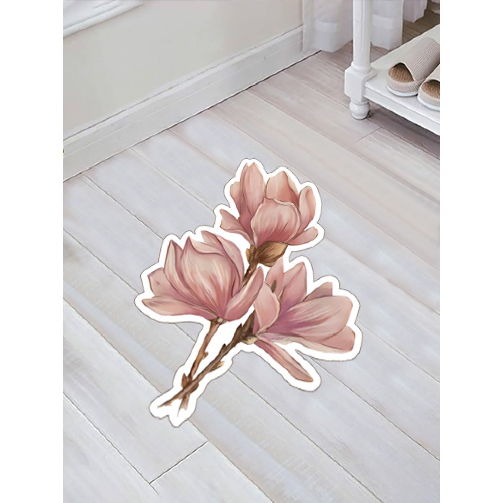 Özel Kesim Çiçek Desenli Kaymaz Taban Paspas No: 132