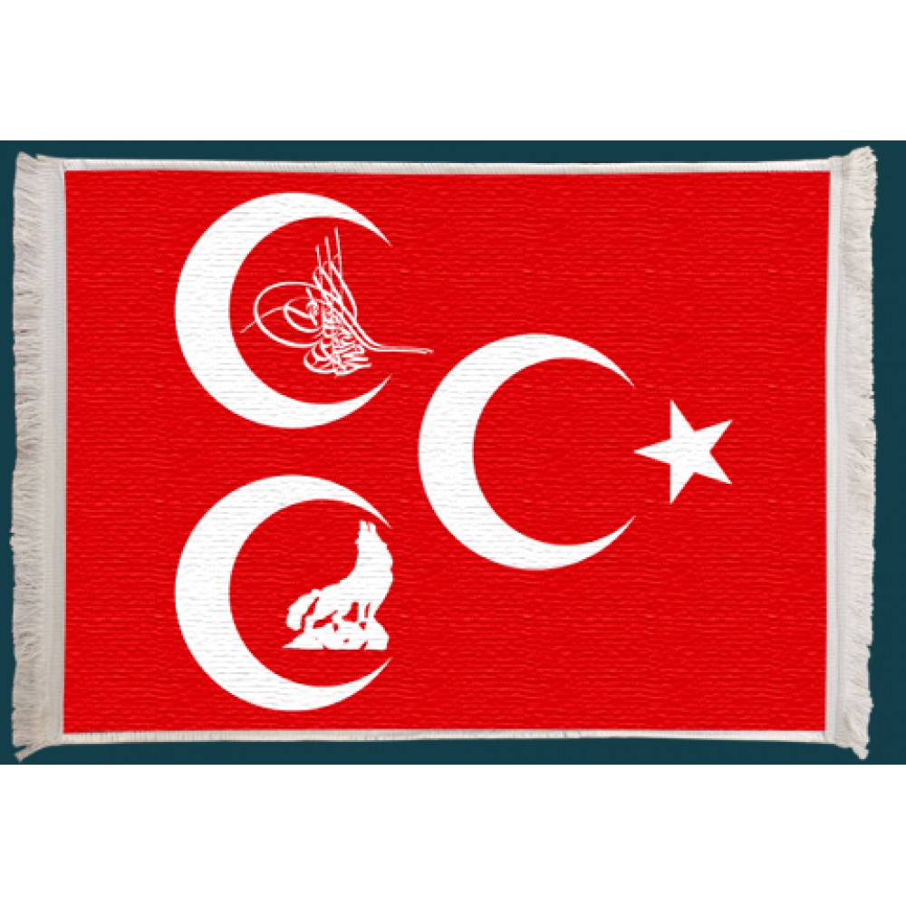 Üç Hilal Bozkurt Duvar Kilimi No: 1