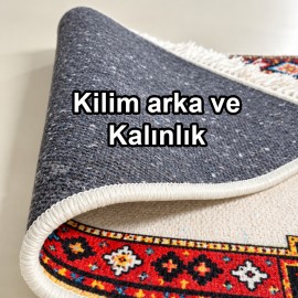 Ahşap Askılı Kişiye Özel Saçaklı Duvar Kilimi No: 01