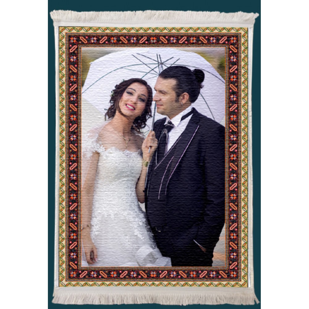 Resimli Kişiye Özel Saçaklı Kilim Desen No:9