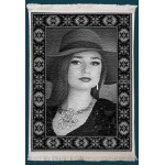 Resimli Kişiye Özel Saçaklı Kilim Siyah Beyaz Desen No:6