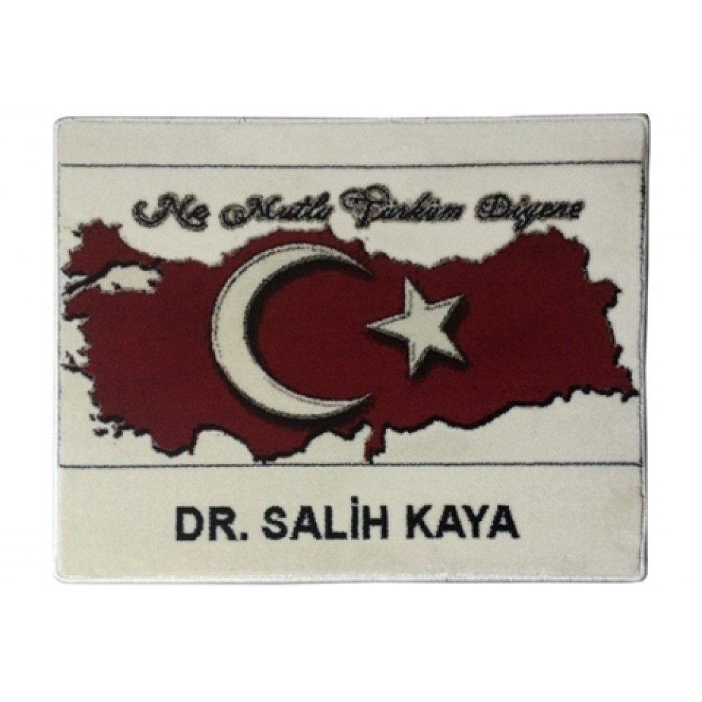 Ayyıldızlı Türkiye Haritası Halı Portresi 70x90 cm