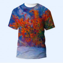 Bisiklet Yaka Baskılı Kısa Kollu Bayan Tişörtü No: 2174