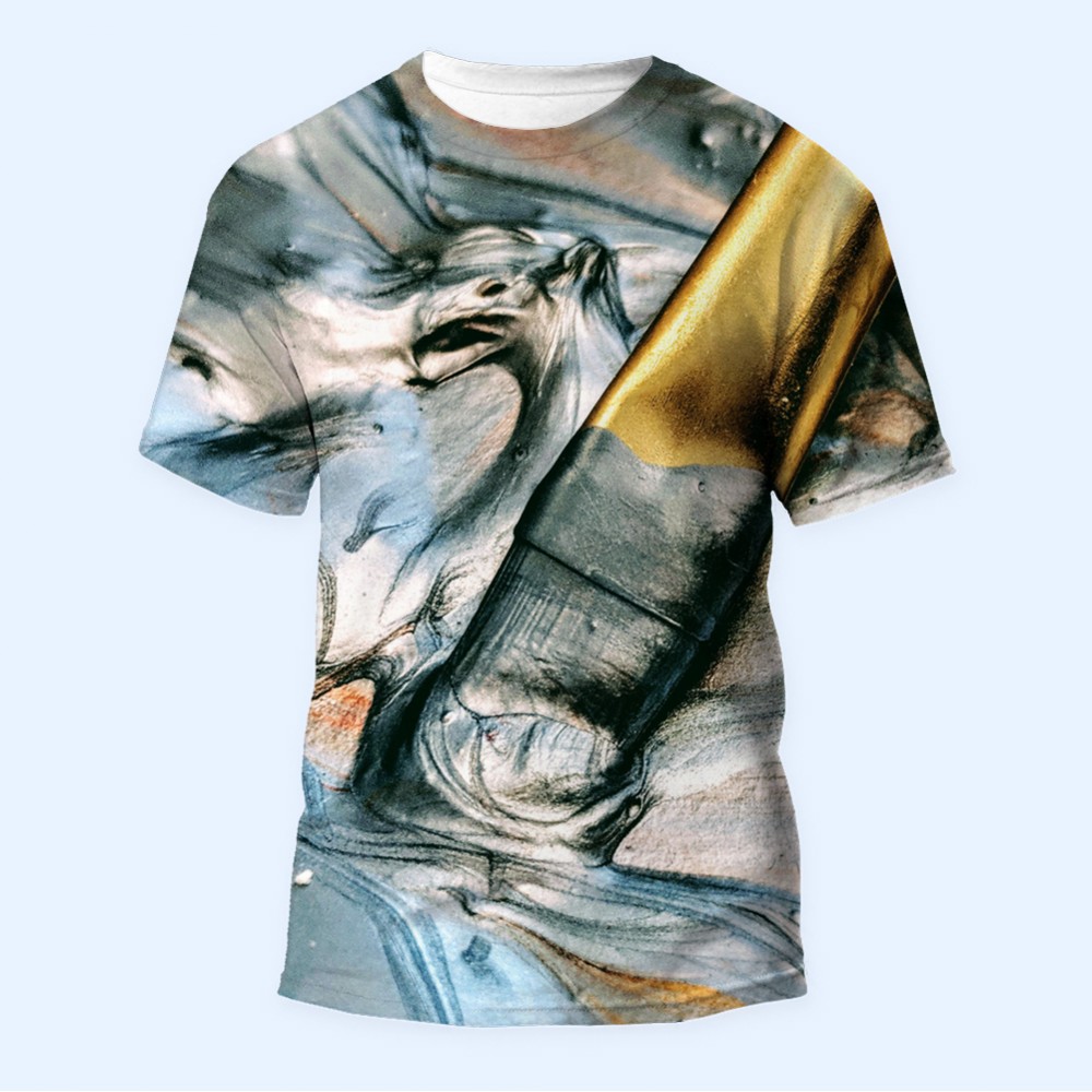 Bisiklet Yaka Baskılı Kısa Kollu Bayan Tişörtü No: 2240