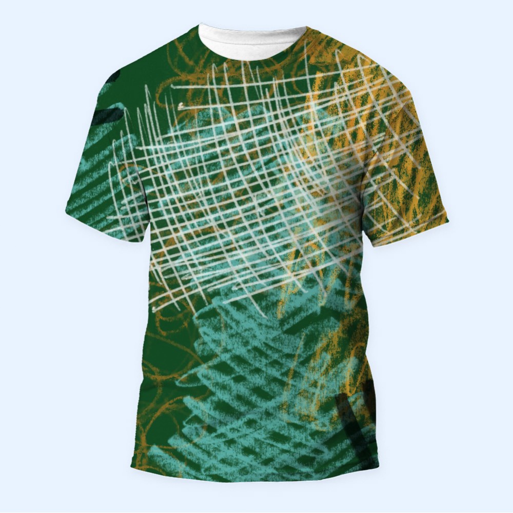 Bisiklet Yaka Baskılı Kısa Kollu Bayan Tişörtü No: 2321