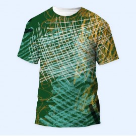 Bisiklet Yaka Baskılı Kısa Kollu Bayan Tişörtü No: 2321