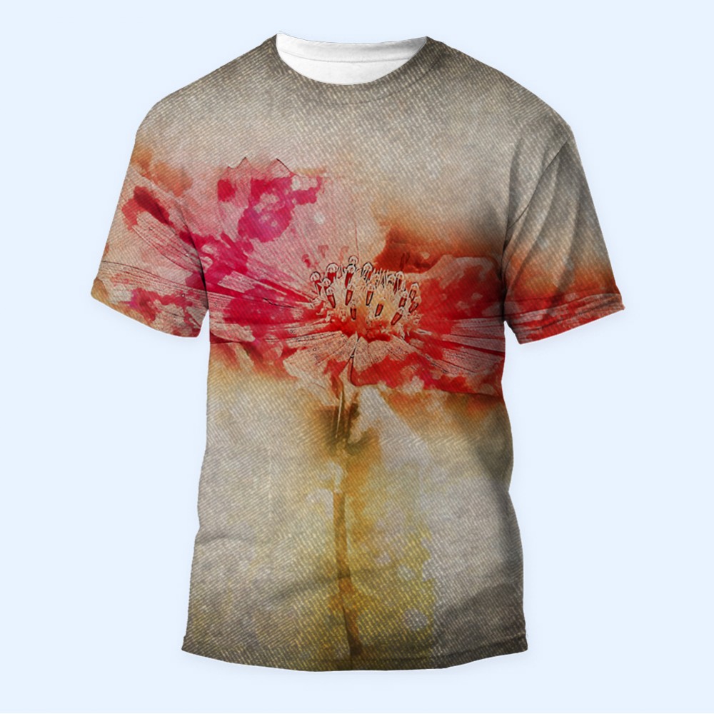 Bisiklet Yaka Baskılı Kısa Kollu Bayan Tişörtü No: 2390