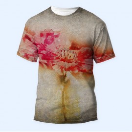 Bisiklet Yaka Baskılı Kısa Kollu Bayan Tişörtü No: 2390