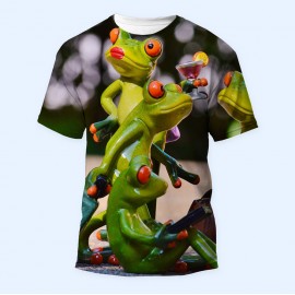 Bisiklet Yaka Baskılı Kısa Kollu Bayan Tişörtü No: 3165