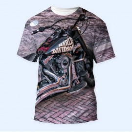 Bisiklet Yaka Baskılı Kısa Kollu Bayan Tişörtü No: 3233