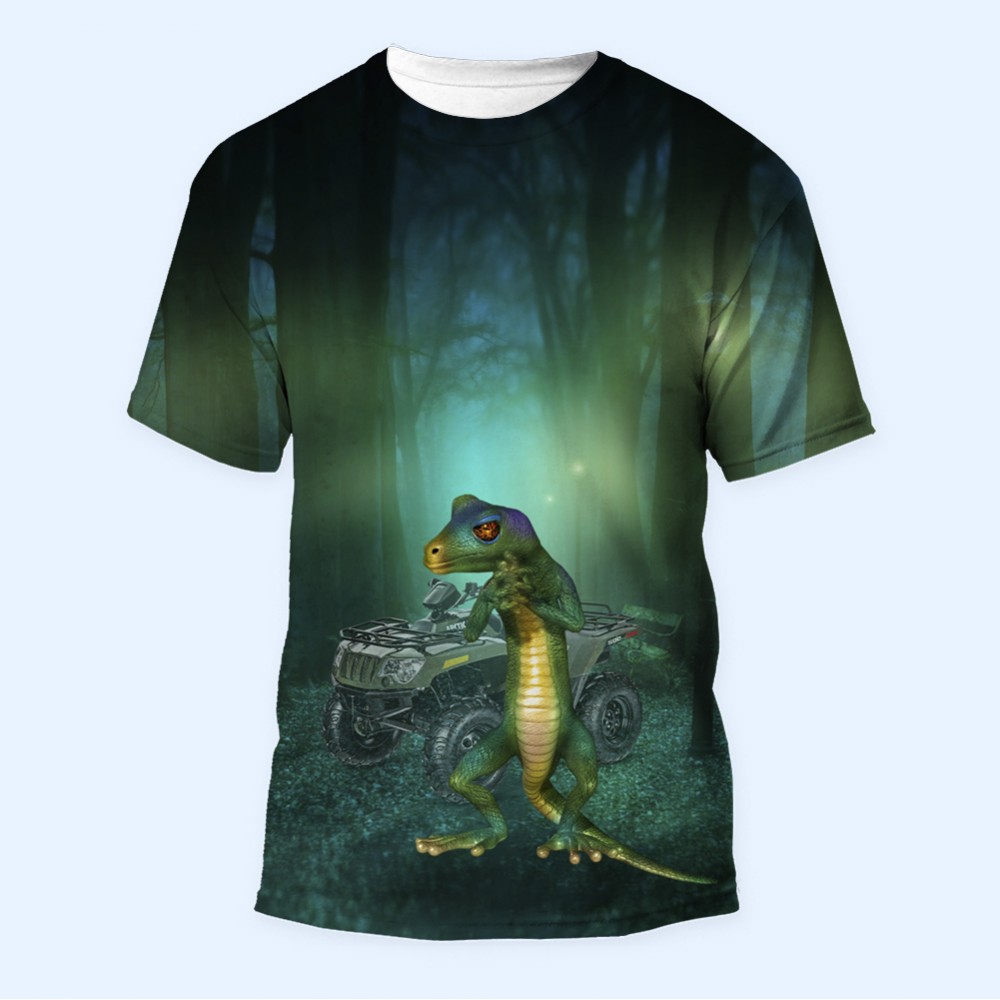 Bisiklet Yaka Baskılı Kısa Kollu Bayan Tişörtü No: 3466