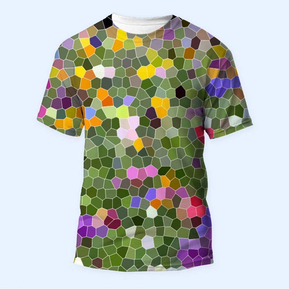 Bisiklet Yaka Baskılı Kısa Kollu Bayan Tişörtü No: 3494