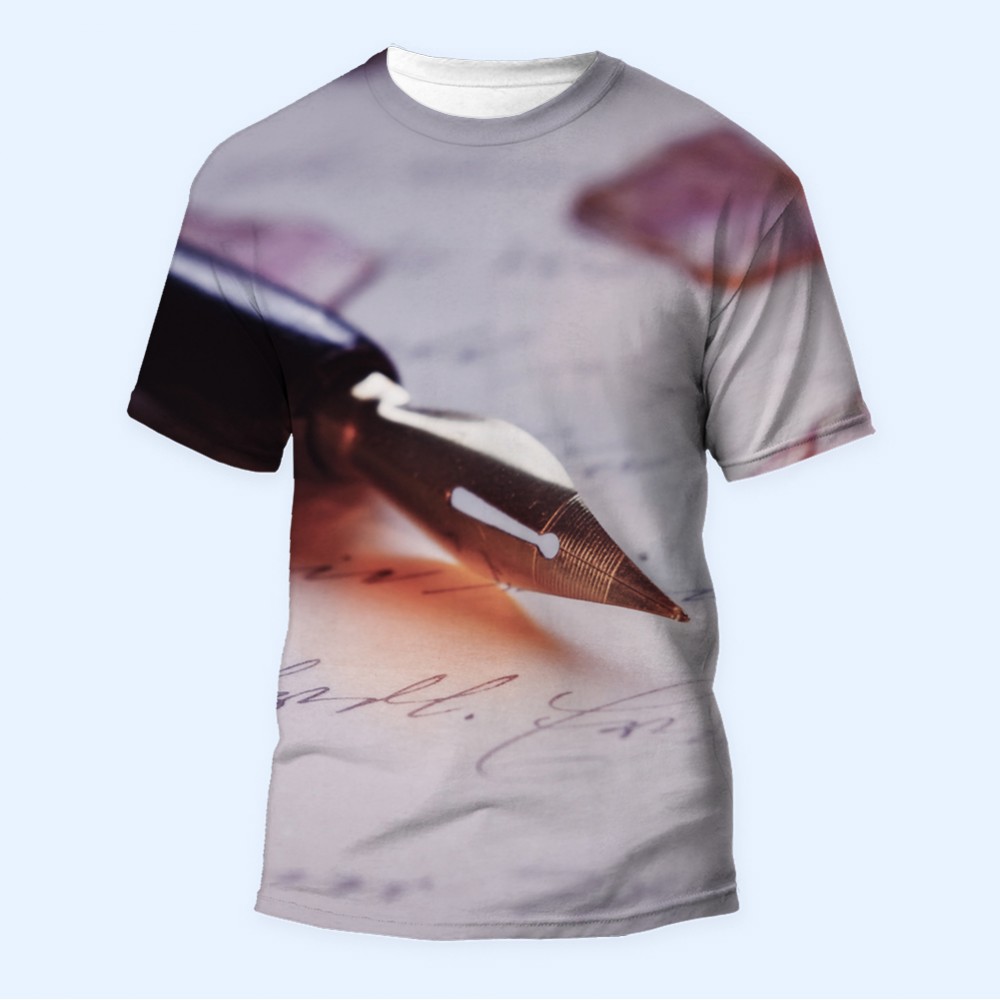 Bisiklet Yaka Baskılı Kısa Kollu Bayan Tişörtü No: 3577