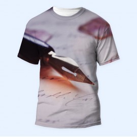 Bisiklet Yaka Baskılı Kısa Kollu Bayan Tişörtü No: 3577