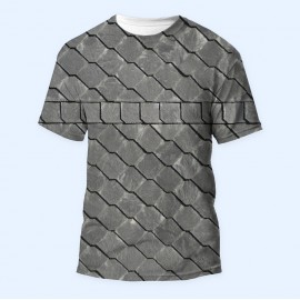 Bisiklet Yaka Baskılı Kısa Kollu Bayan Tişörtü No: 3634