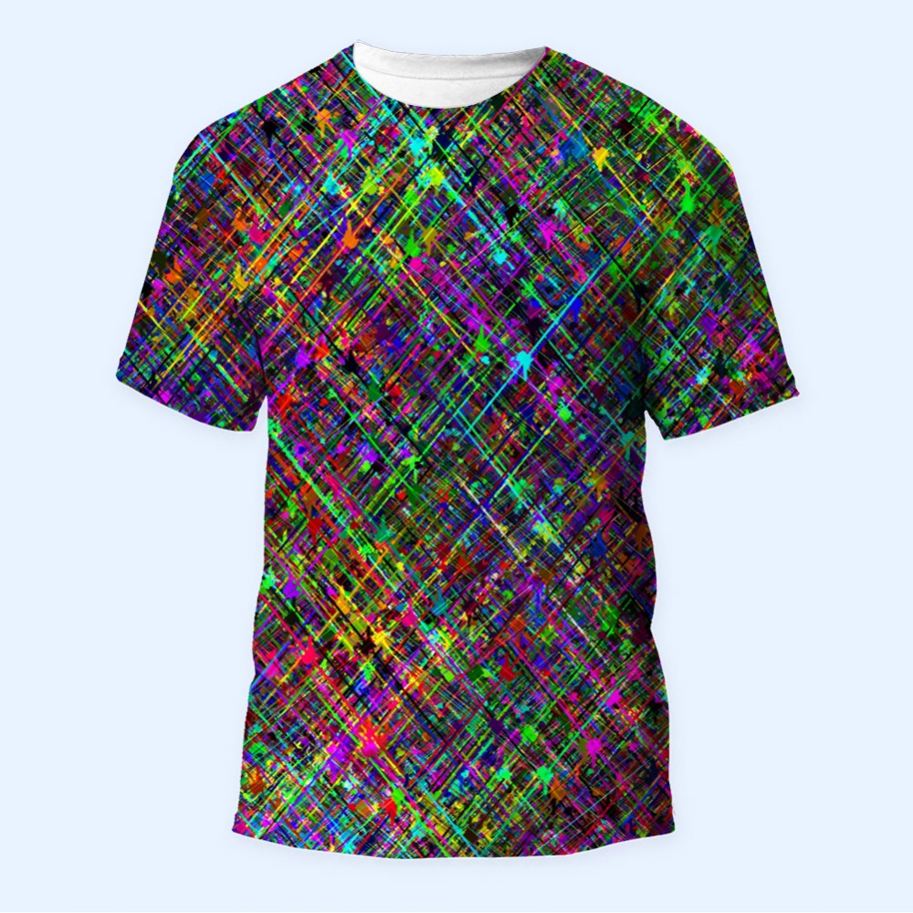 Bisiklet Yaka Baskılı Kısa Kollu Bayan Tişörtü No: 3718