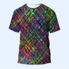 Bisiklet Yaka Baskılı Kısa Kollu Bayan Tişörtü No: 3718