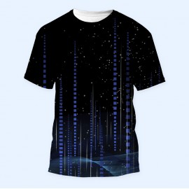 Bisiklet Yaka Baskılı Kısa Kollu Bayan Tişörtü No: 3871