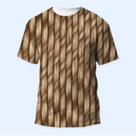 Bisiklet Yaka Baskılı Kısa Kollu Bayan Tişörtü No: 3874