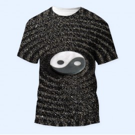 Bisiklet Yaka Baskılı Kısa Kollu Bayan Tişörtü No: 3877