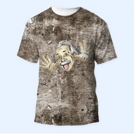 Bisiklet Yaka Baskılı Kısa Kollu Bayan Tişörtü No: 3881