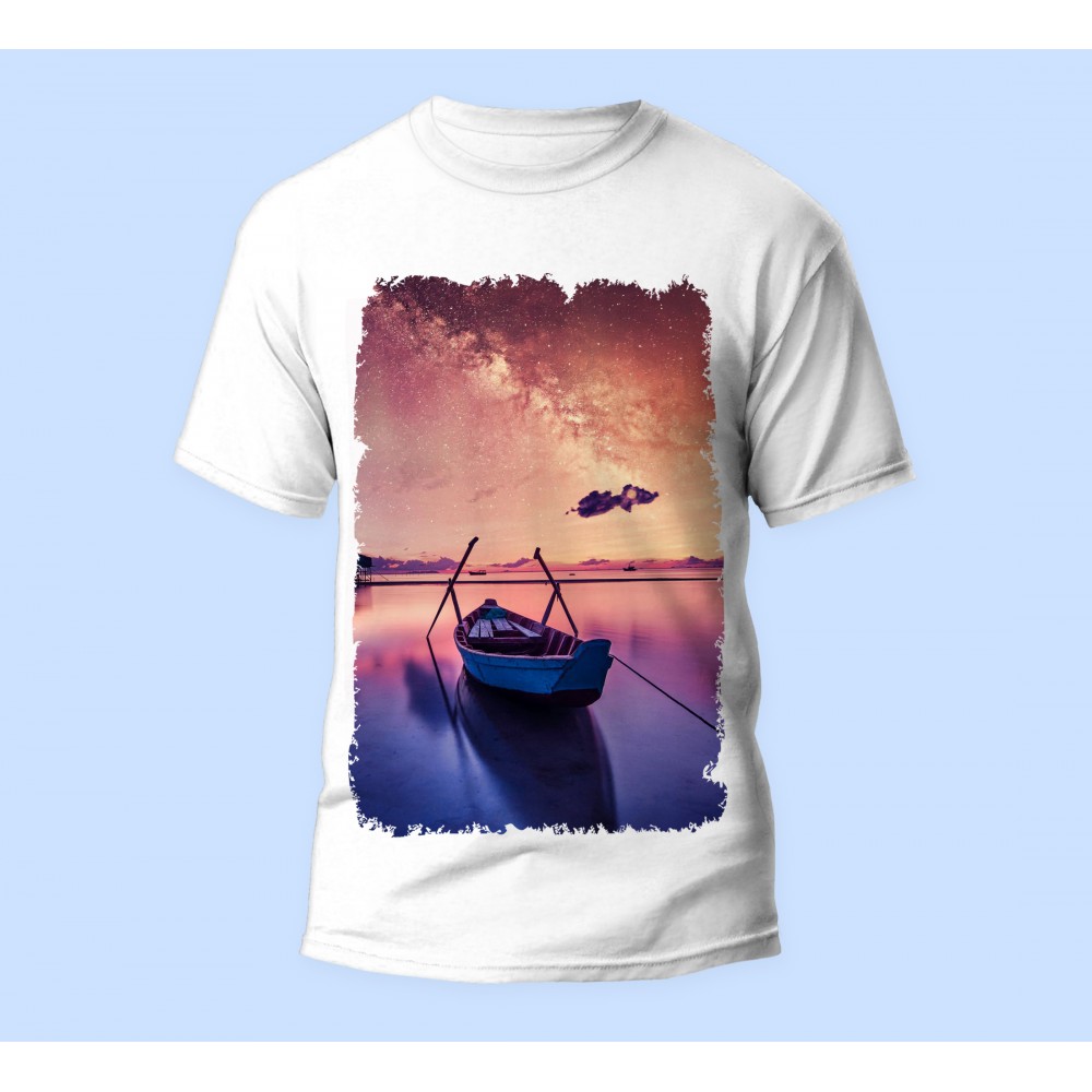 Bisiklet Yaka Baskılı Kısa Kollu Erkek Tişörtü No: 3314