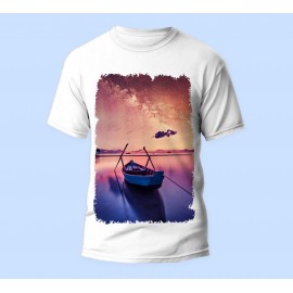 Bisiklet Yaka Baskılı Kısa Kollu Erkek Tişörtü No: 3314