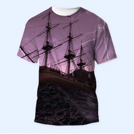 Bisiklet Yaka Baskılı Kısa Kollu Erkek Tişörtü No: 3636