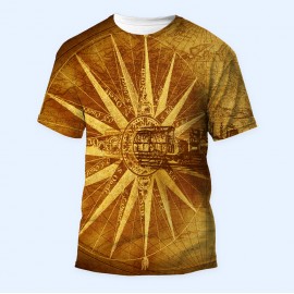 Bisiklet Yaka Baskılı Kısa Kollu Erkek Tişörtü No: 3686