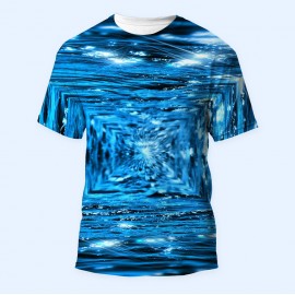 Bisiklet Yaka Baskılı Kısa Kollu Erkek Tişörtü No: 3836